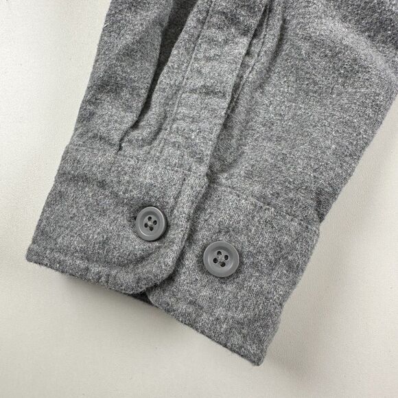 Eddie Bauer Double Brushed Chamois Gray 100% Cotton Flannel Button Shirt Sz M - Picture 6 of 6